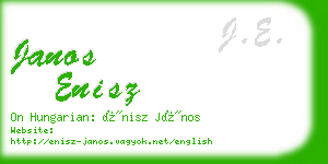 janos enisz business card